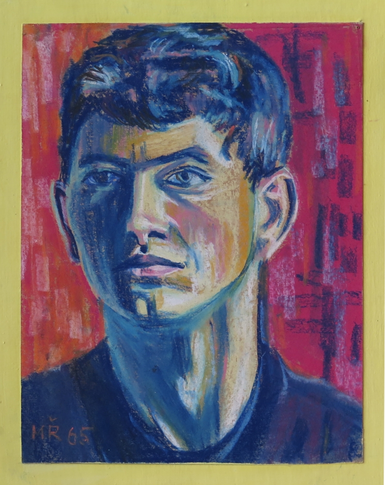 Autoportrét, 1965, křída